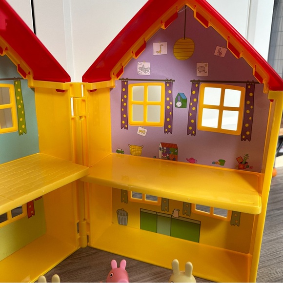 2003 Peppa Pig's Deluxe House Playset dollhouse with 4 figures lot - Picture 2 of 11